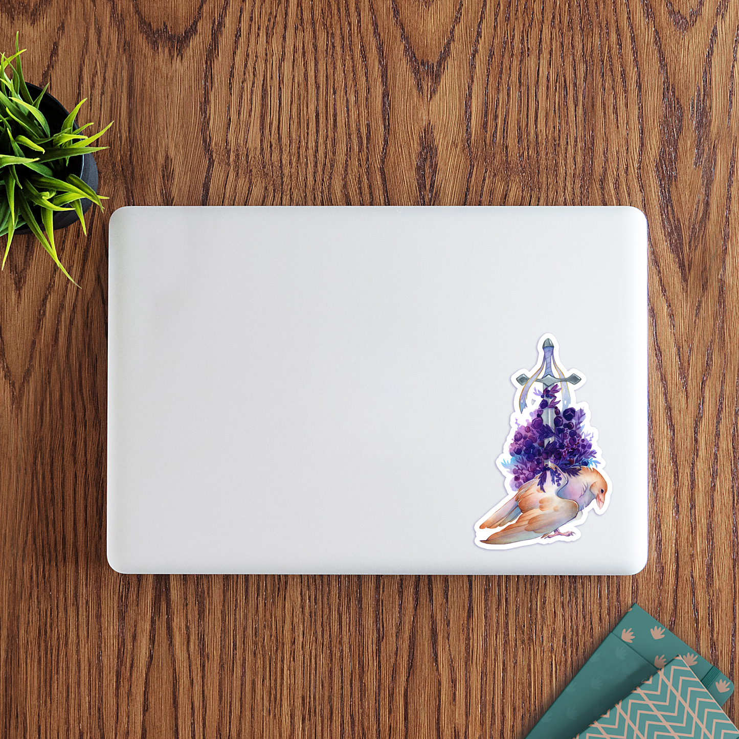 Longsword, White Raven - Holographic Premium XL Stickers