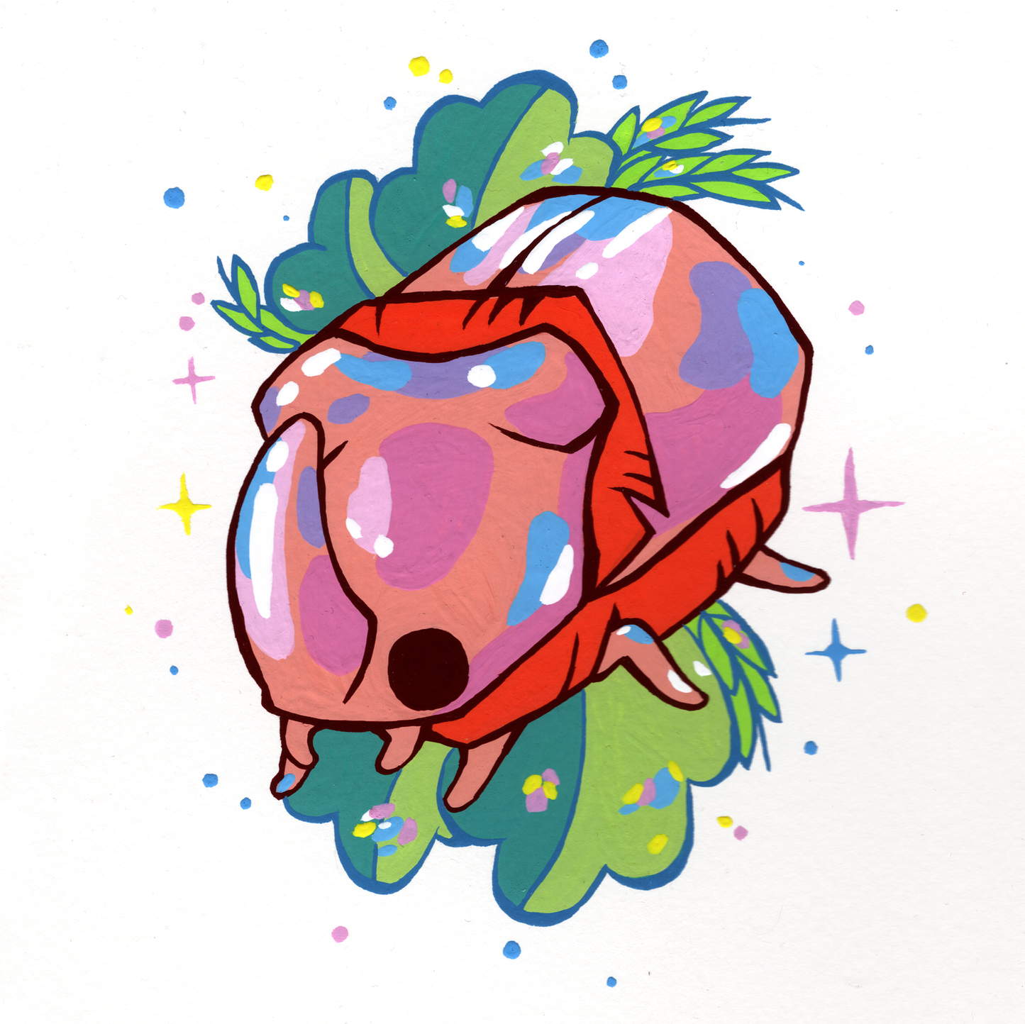 Pink Beetle - Original Painting