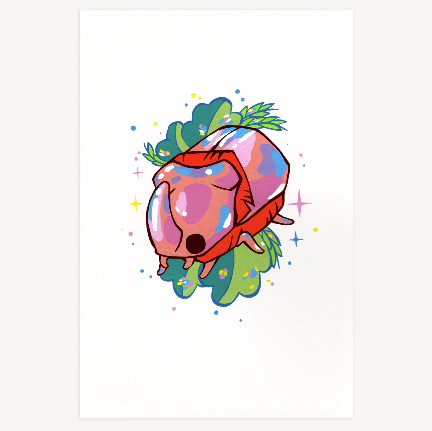 Pink Beetle - Original Painting