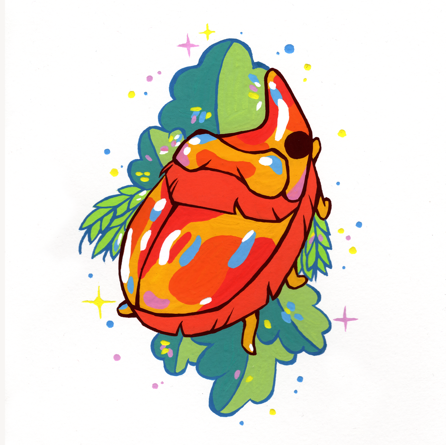 Orange Beetle - Original Painting
