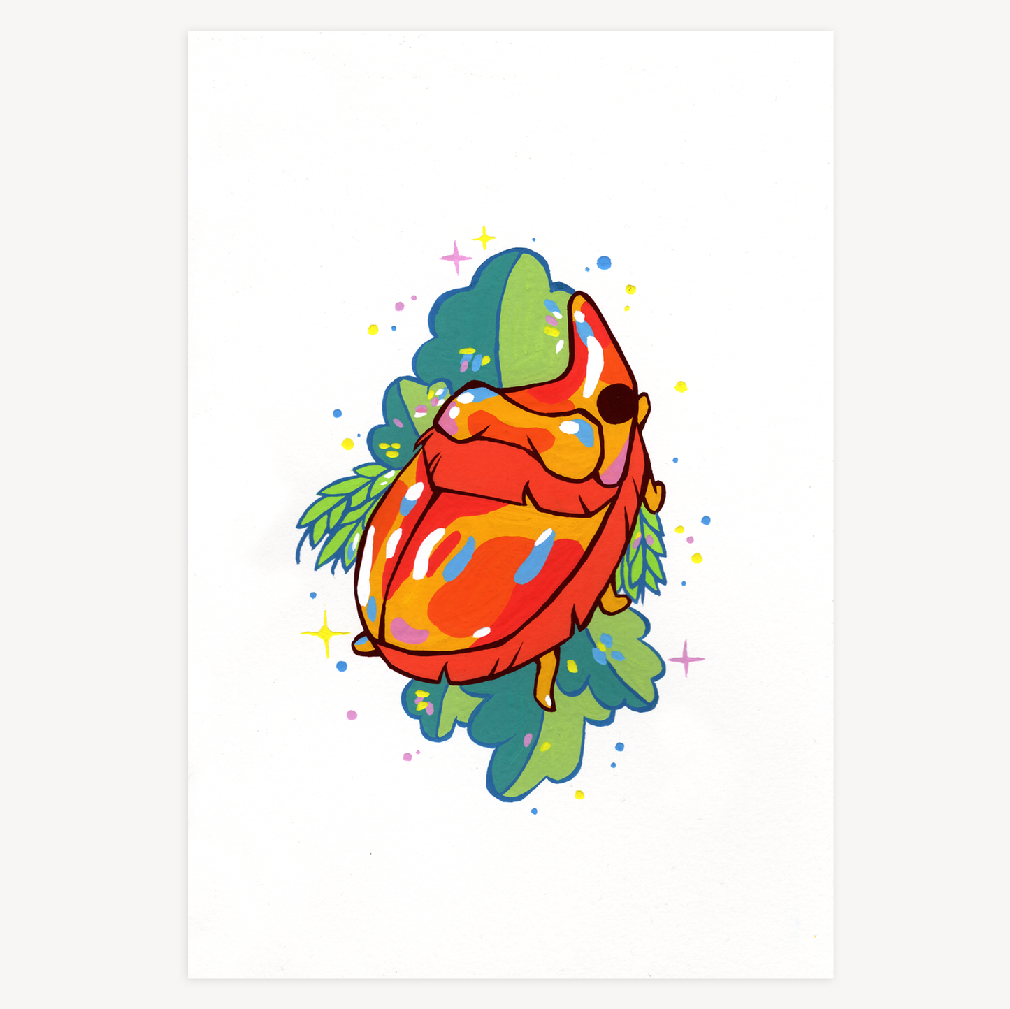 Orange Beetle - Original Painting