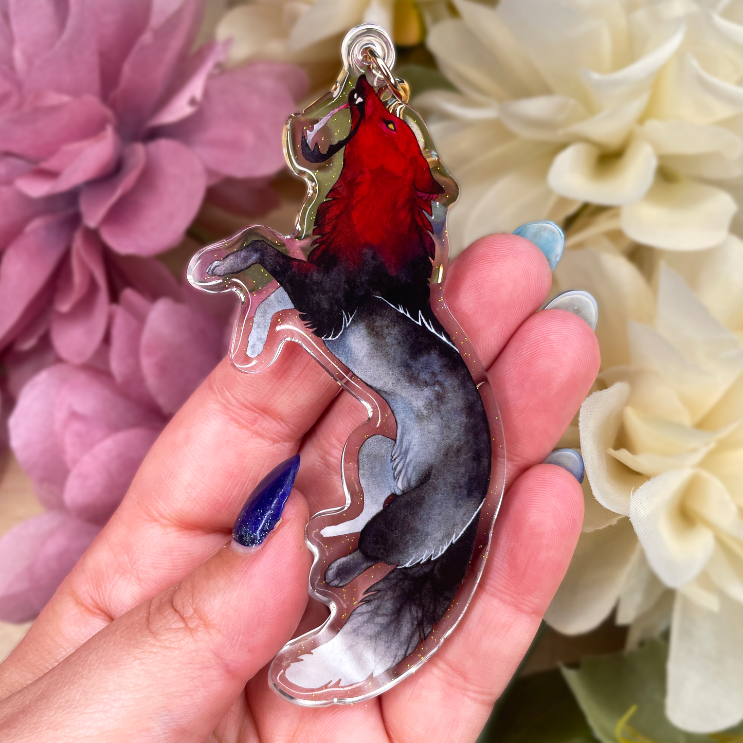 Crown - XL Glitter Epoxy Keychain