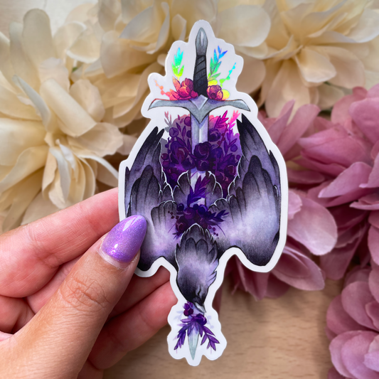 Longsword, Black Raven - Holographic Premium XL Stickers