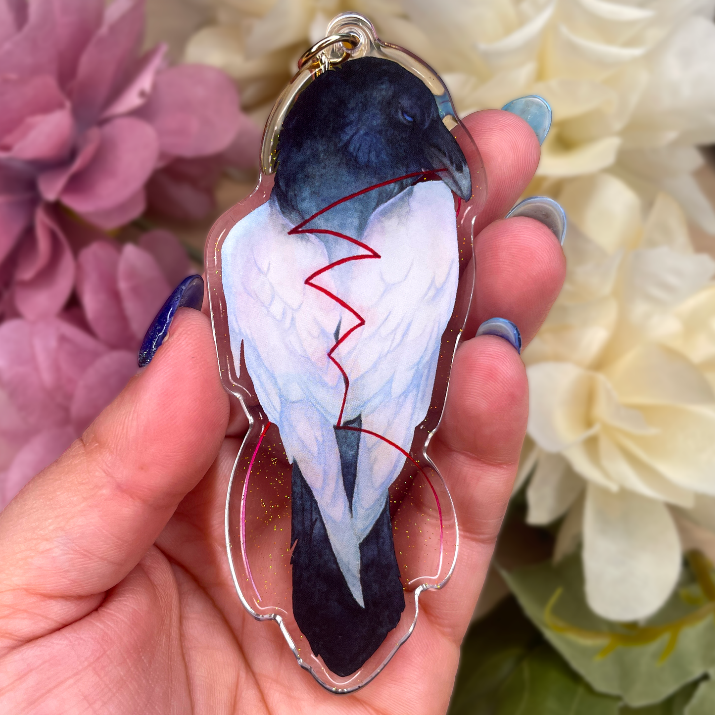 Wings - XL Glitter Epoxy Keychain