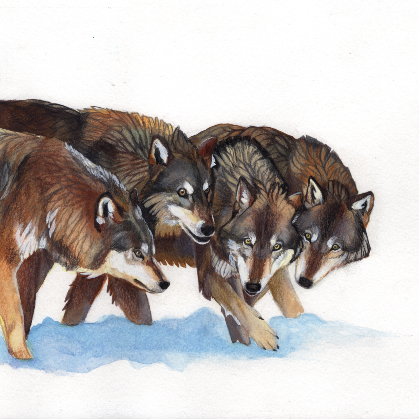 Wolf Family - Original Painting