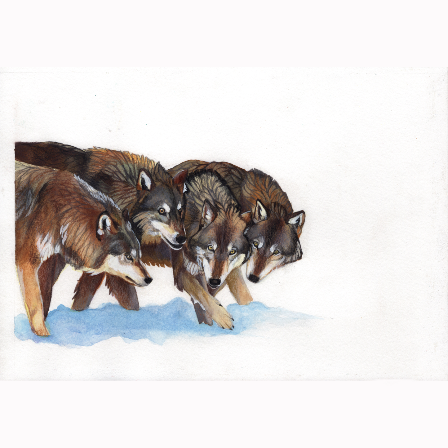 Wolf Family - Original Painting