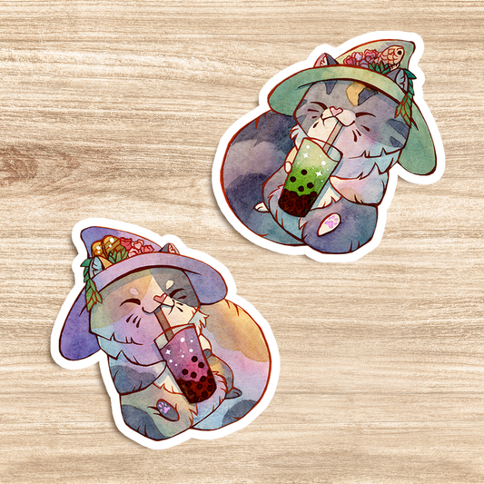 Witch Cats Bubble Tea - Vynil Stickers