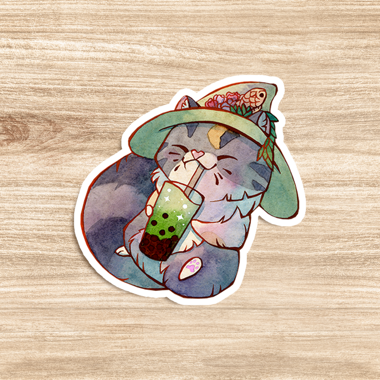 Witch Cats Bubble Tea - Vynil Stickers