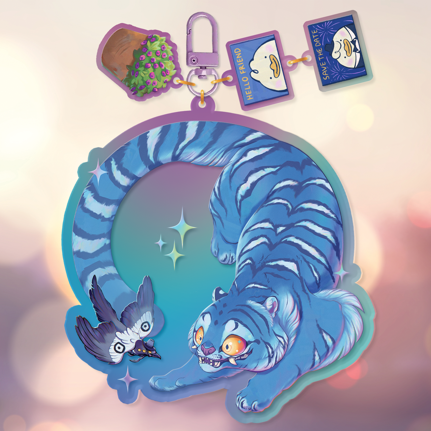 Derpy & Sussie - XL Rainbow Keychain