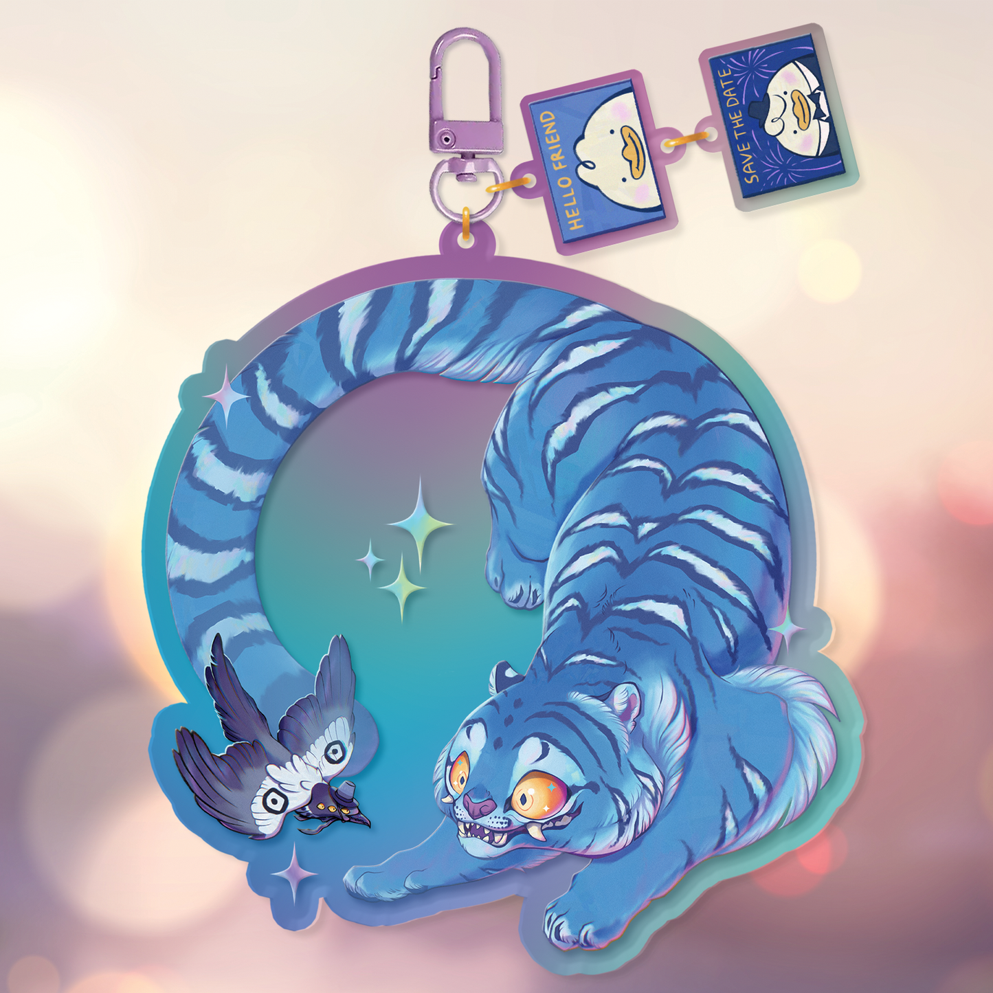 Derpy & Sussie - XL Rainbow Keychain