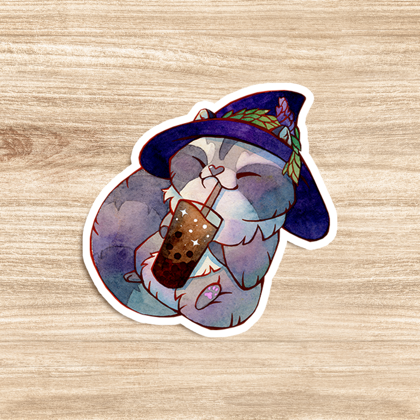 Witch Raccoons Bubble Tea - Vynil Stickers