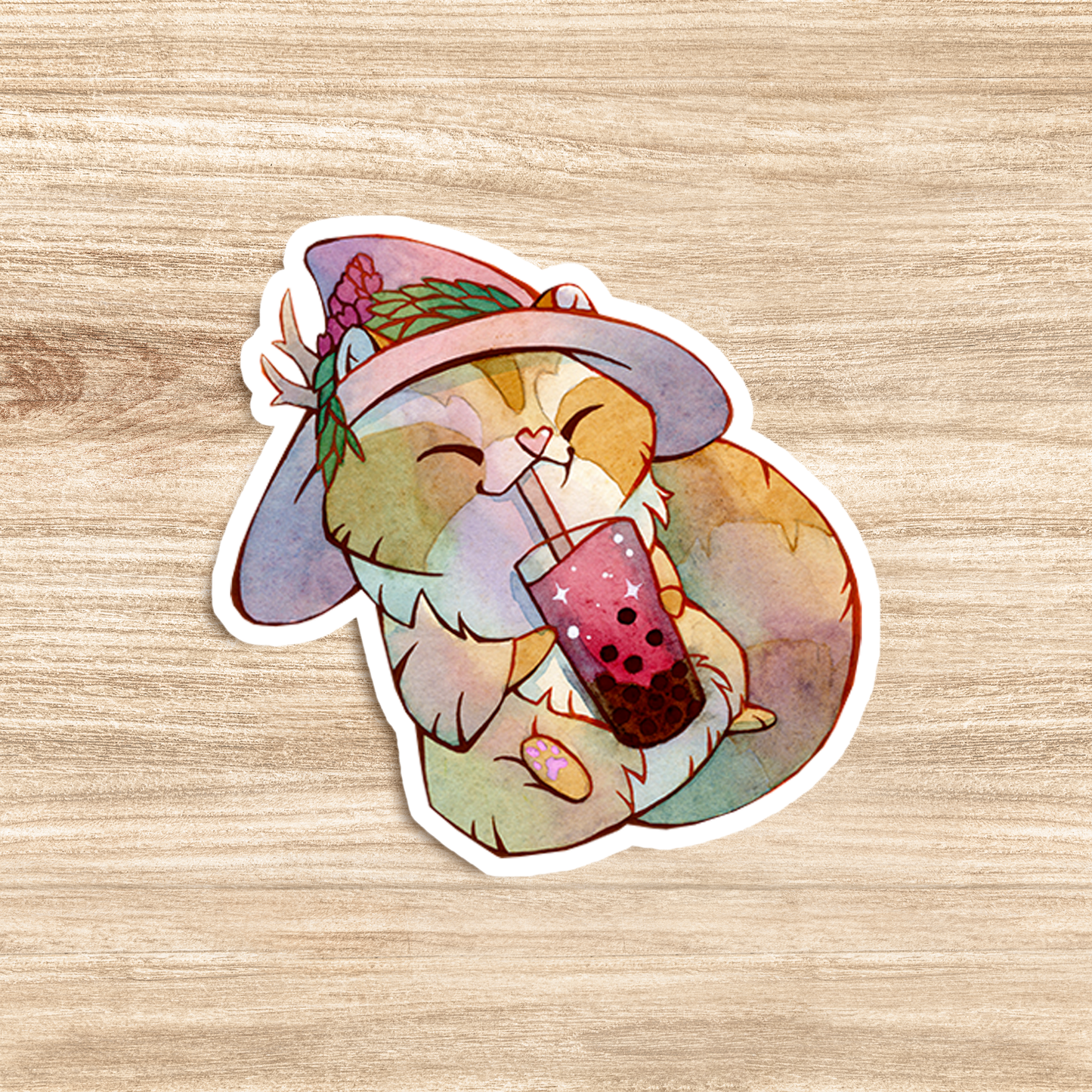 Witch Raccoons Bubble Tea - Vynil Stickers