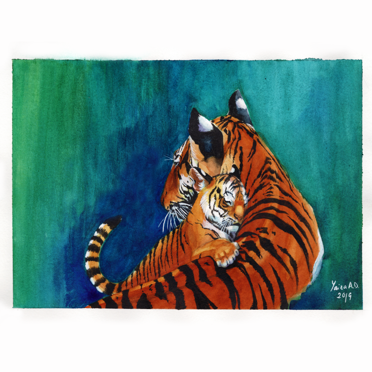 Tigress and cub - Original Painting