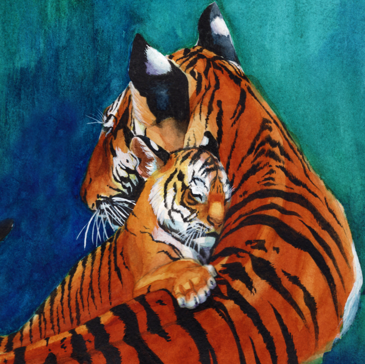 Tigress and cub - Original Painting