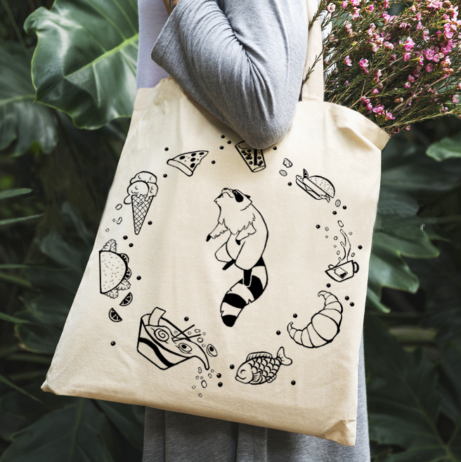 Foodie Raccoon - Tote Bag