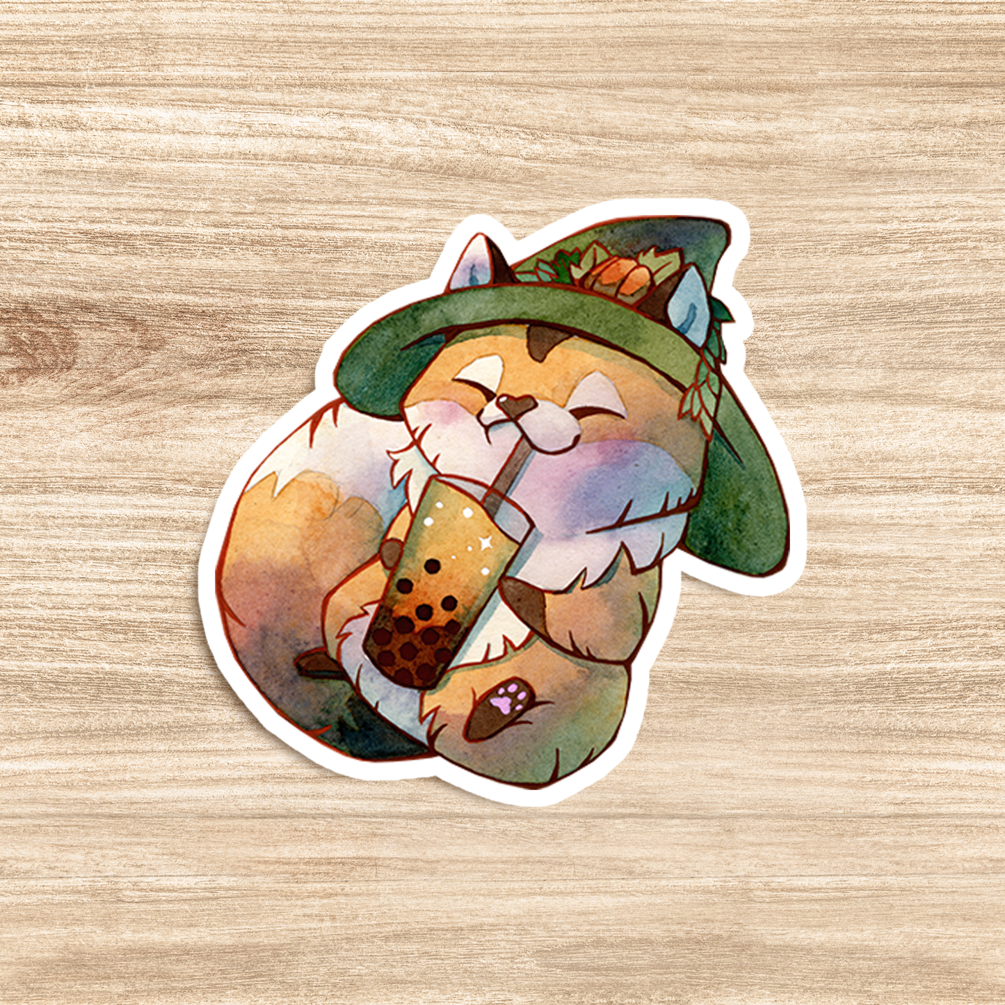 Witch Foxes Bubble Tea - Vynil Stickers