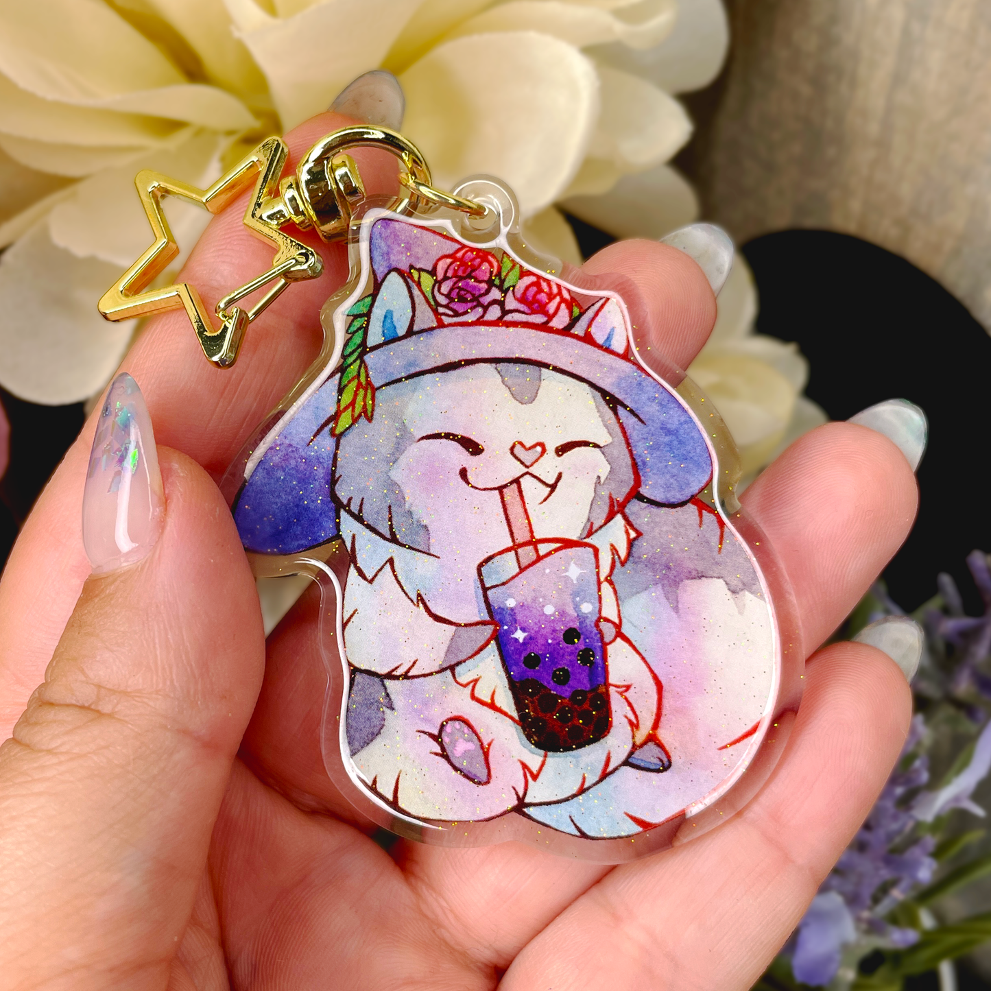 Taro Bubble Tea - Keychain