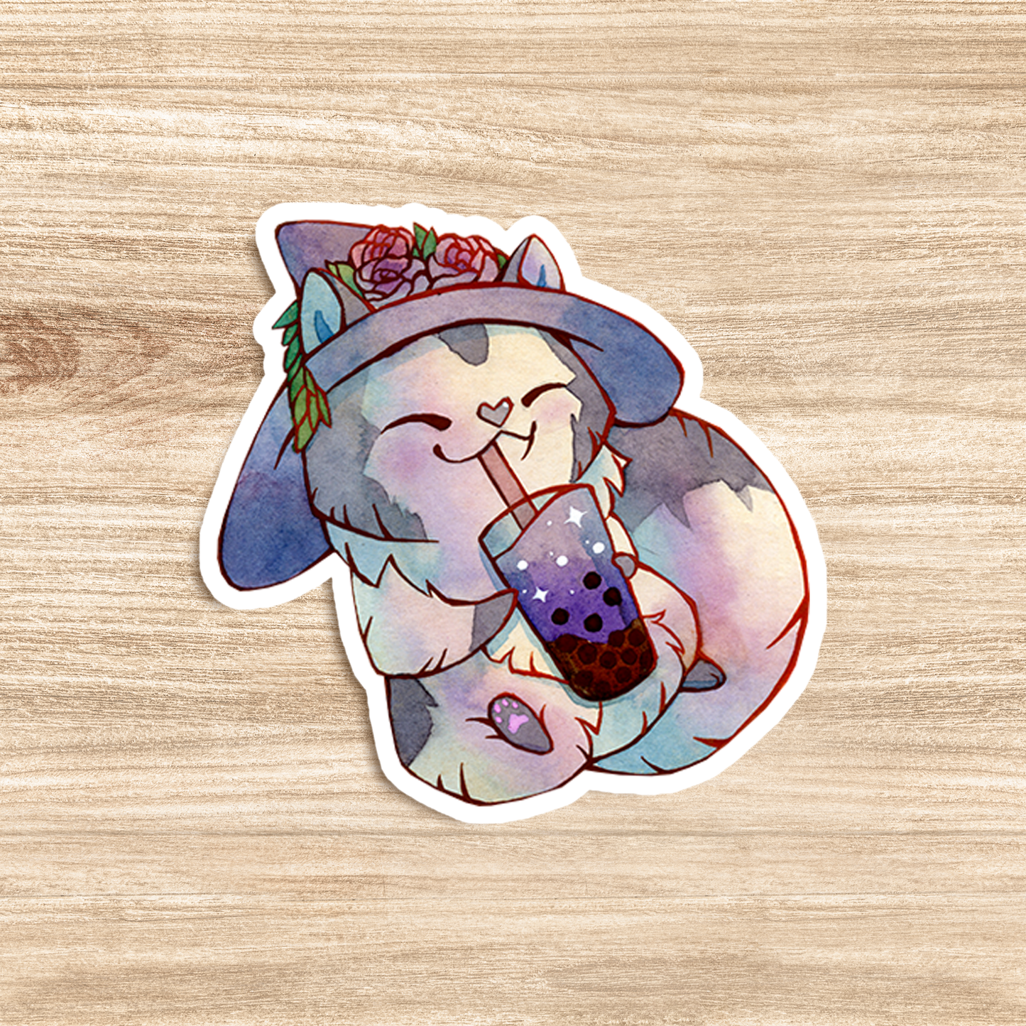 Witch Foxes Bubble Tea - Vynil Stickers