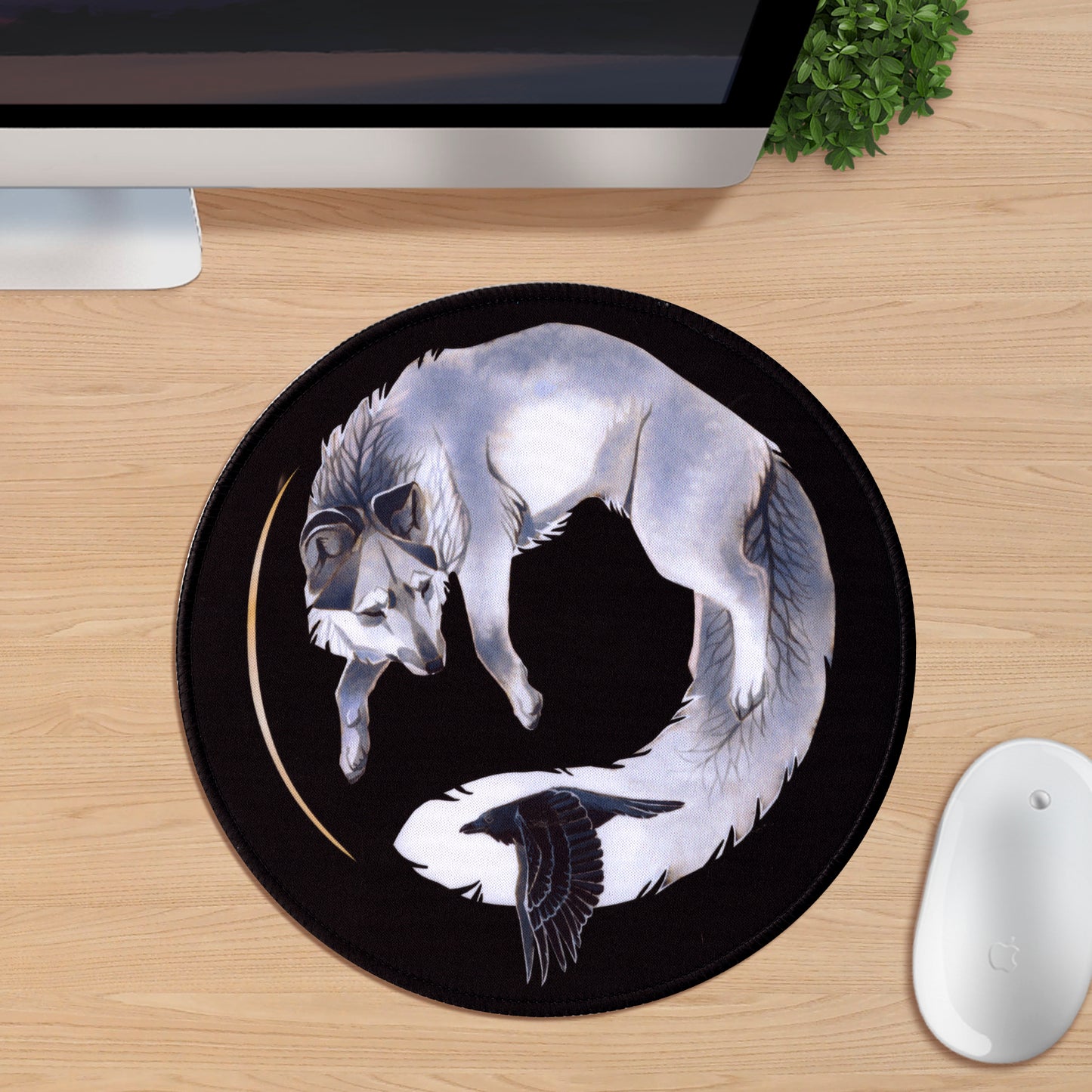 Wolf and Raven - Mouse Pad